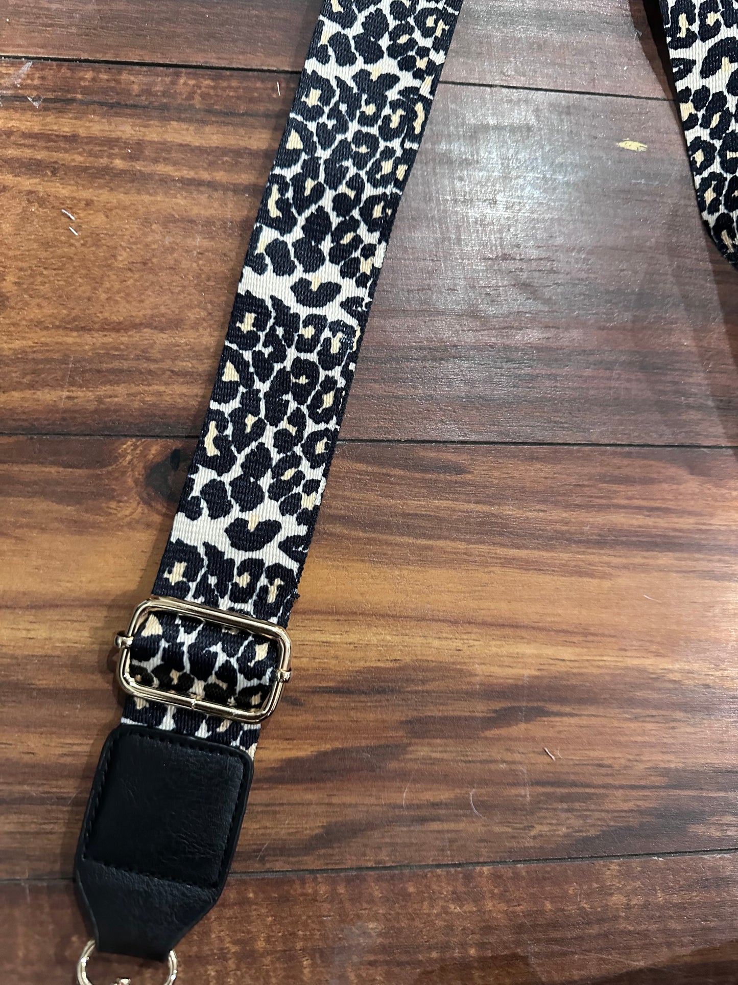 Vegan Leather Cheetah Strap Crossbody