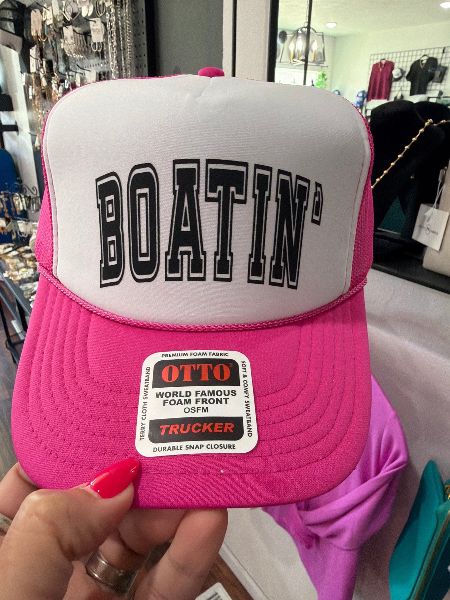 Boatin' Hot Pink Trucker Hat