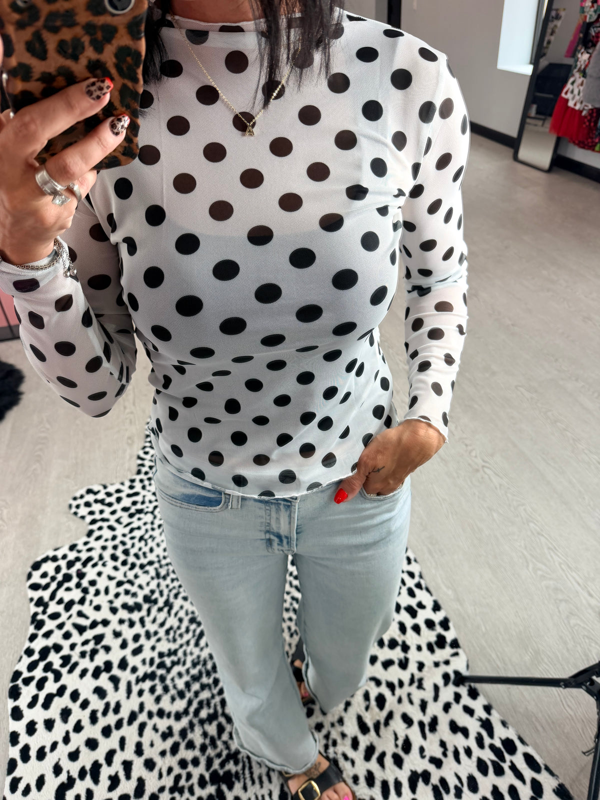 Chic Polka Dot Sheer