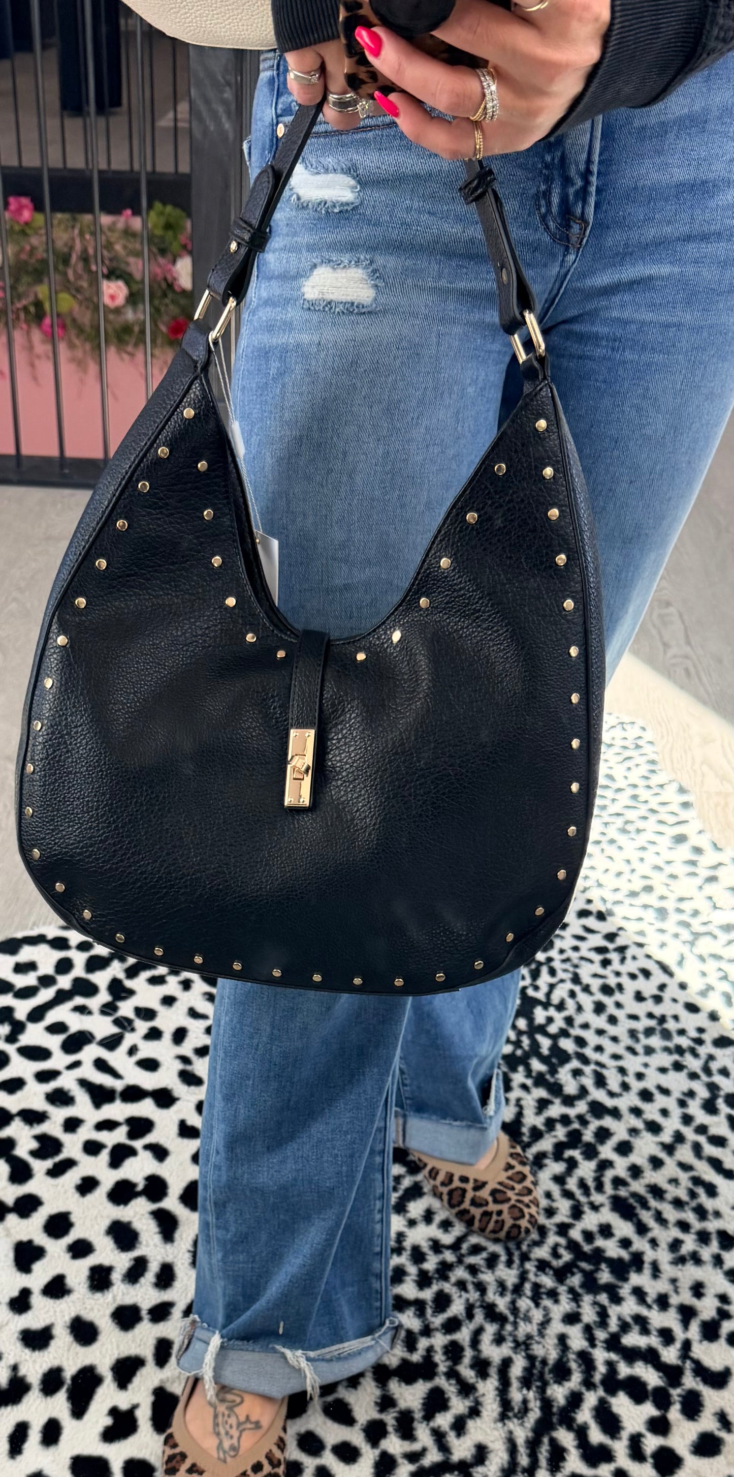 Olivia Studded Hobo Bag