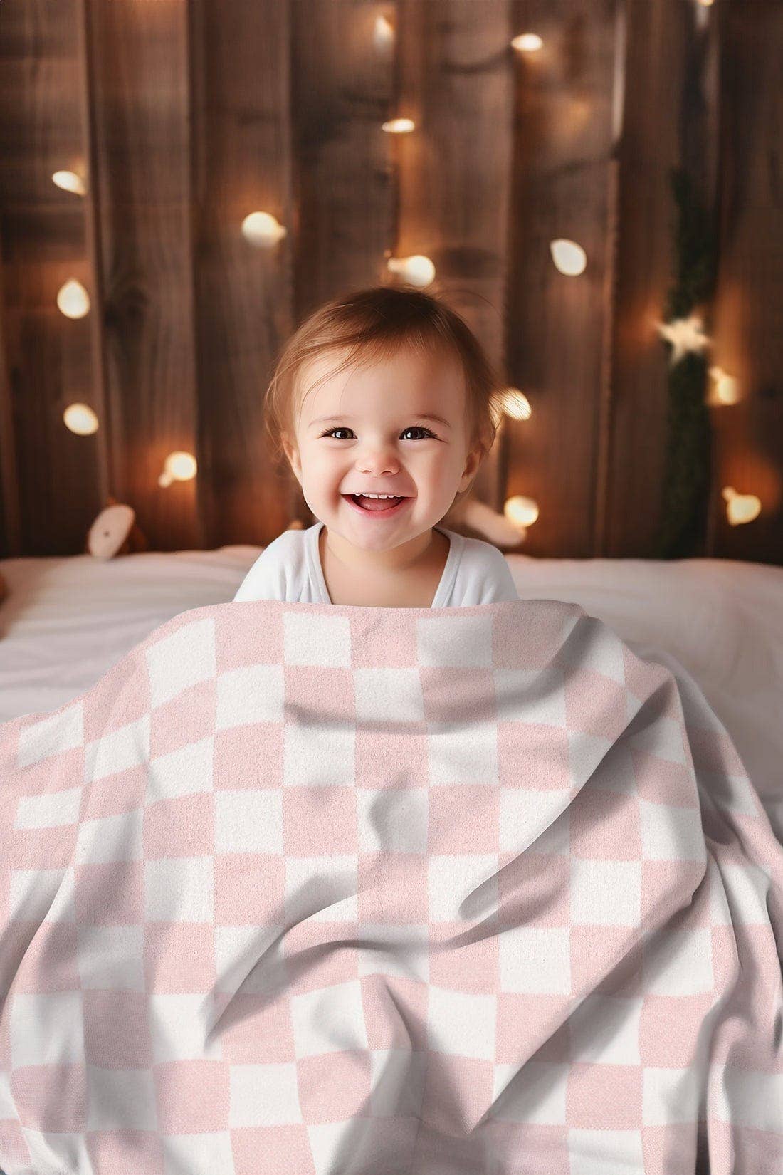 Luxe Childrens Checkered Blanket