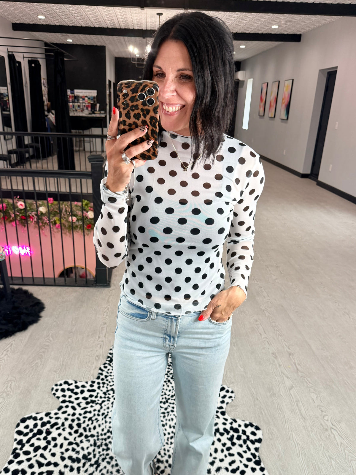 Chic Polka Dot Sheer