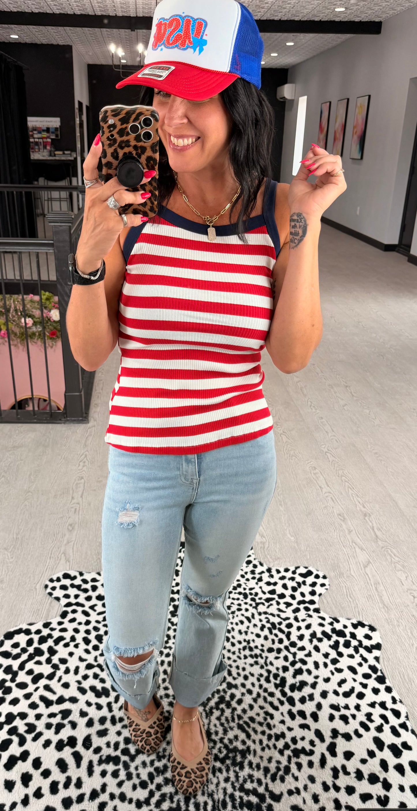 4th Of July Striped Tank