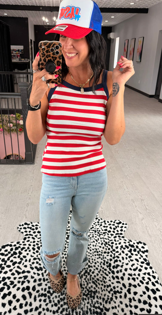 4th Of July Striped Tank
