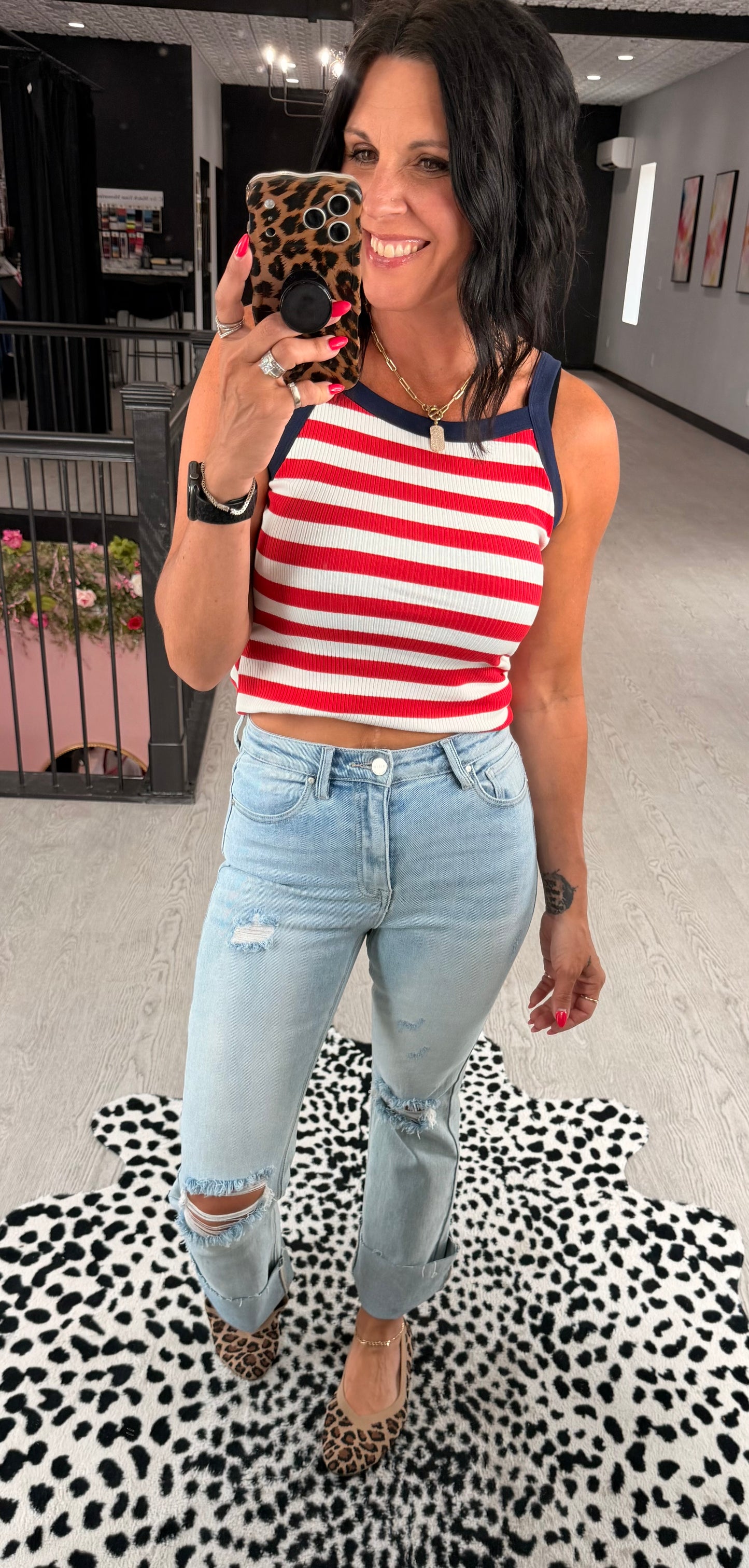 4th Of July Striped Tank