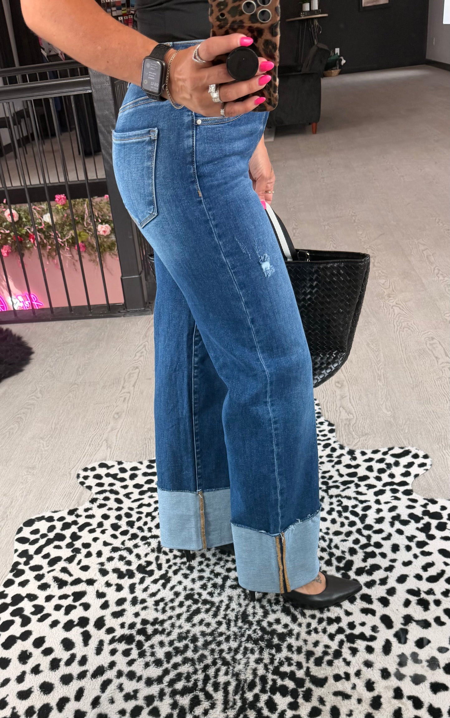 RISEN Wide Cuff Jeans