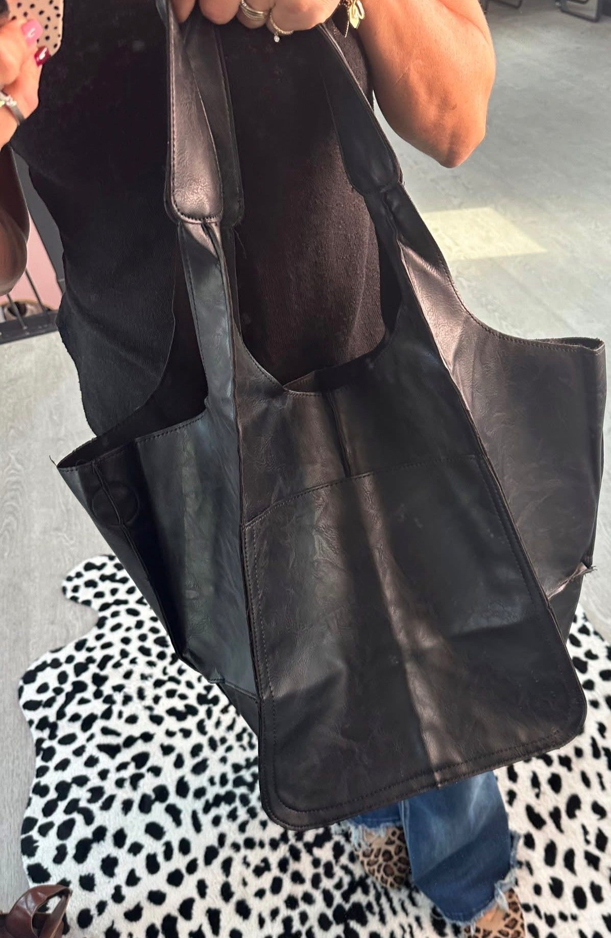 Oversized Vegan Leather Bag