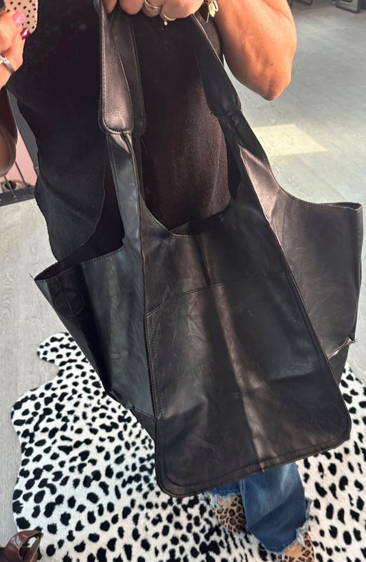 Oversized Vegan Leather Bag