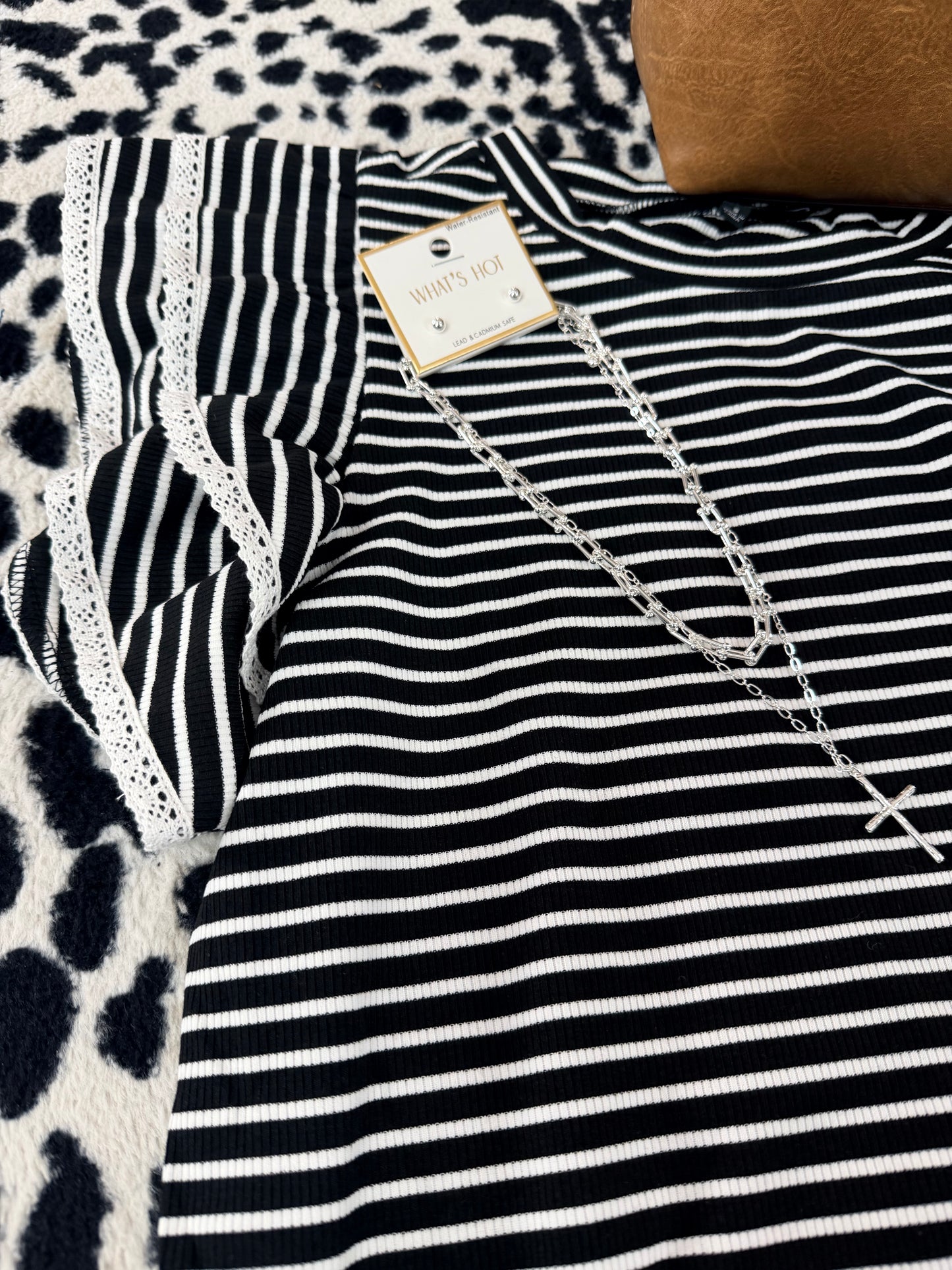 Stunning Double Cross Necklace