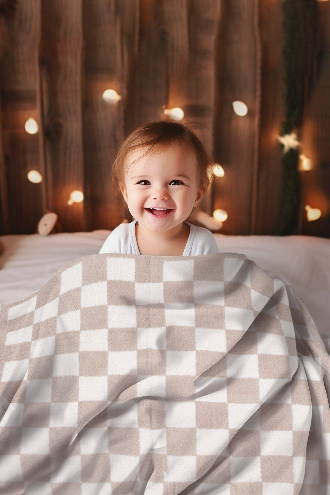 Luxe Childrens Checkered Blanket