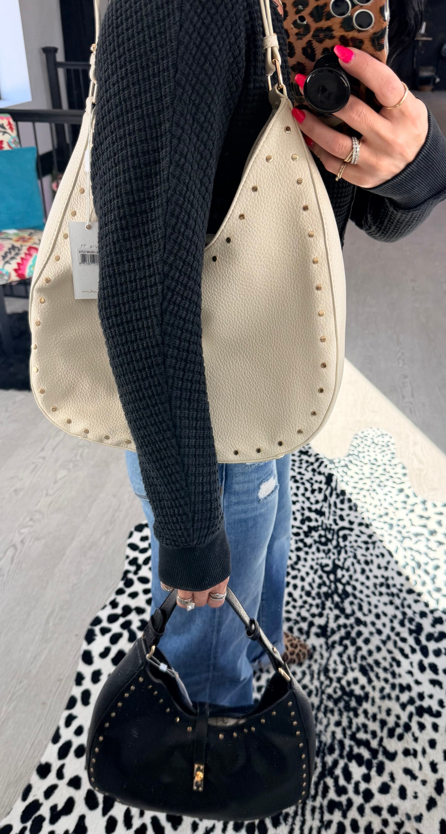Olivia Studded Hobo Bag