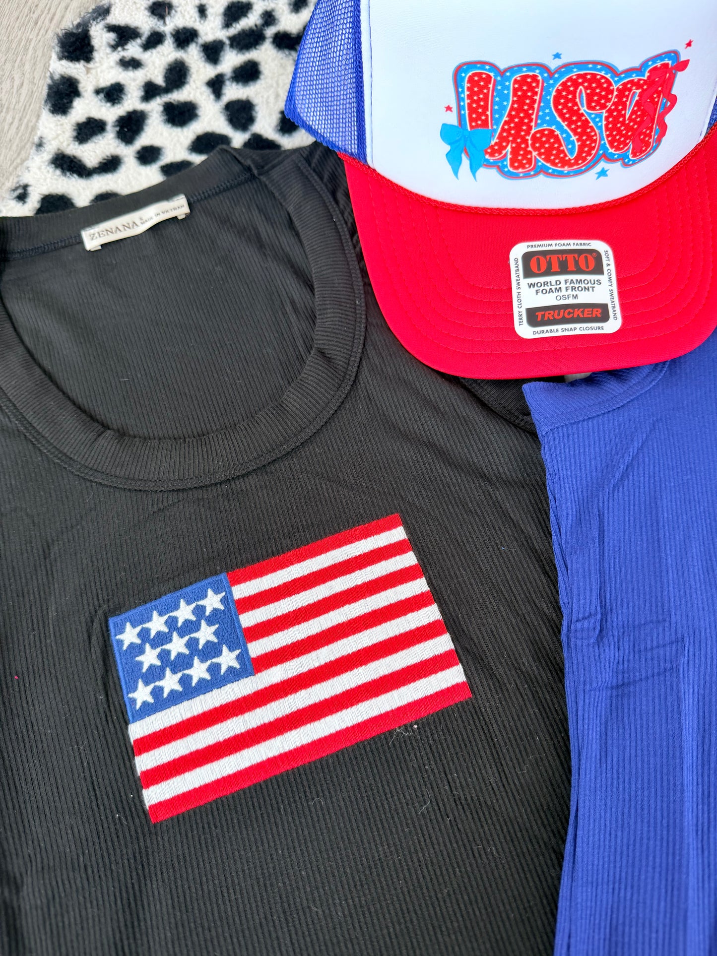 Ribbed American Flag Patch Tank