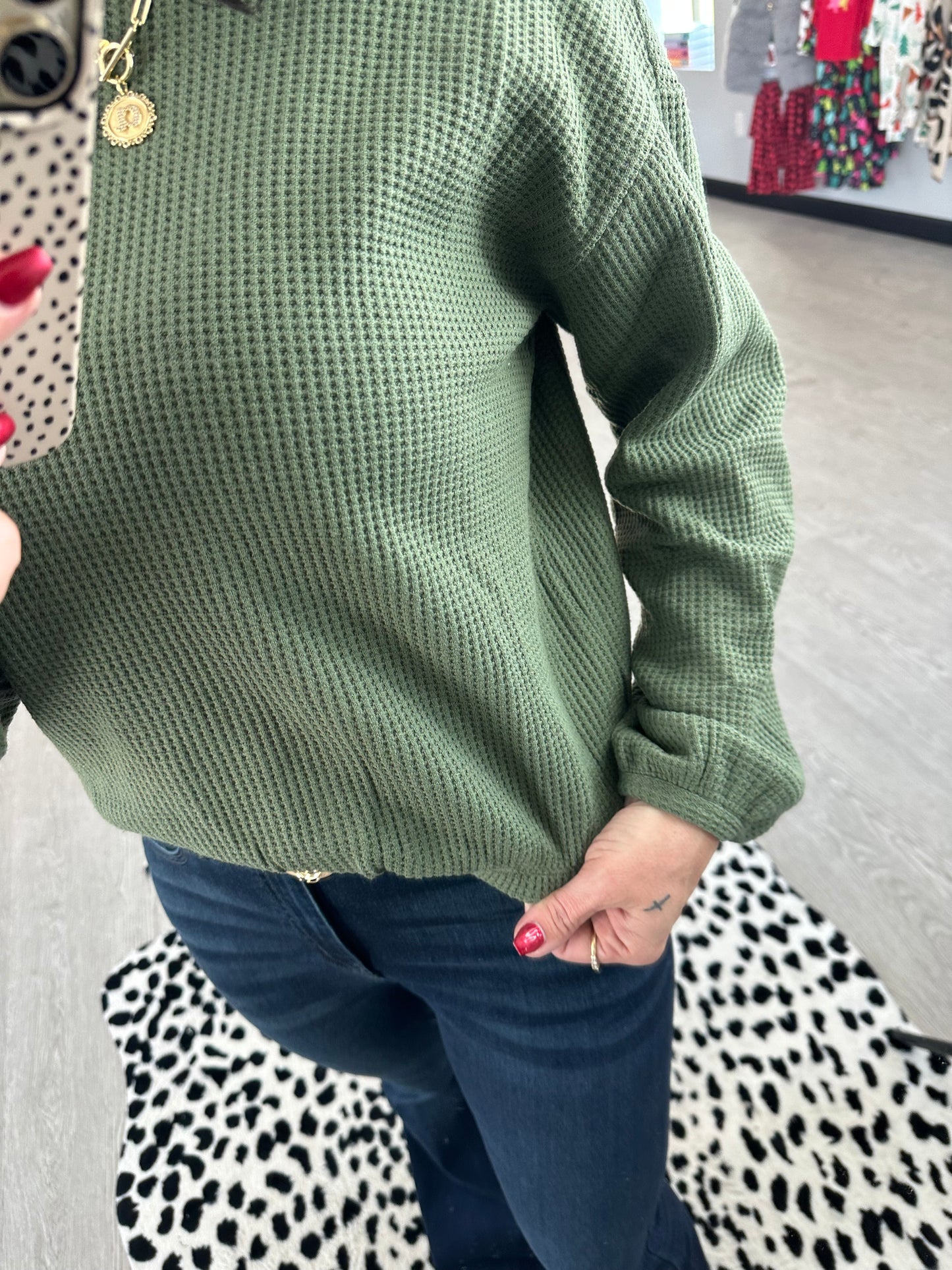 Puff Long Sleeve Bottom Elastic Oversized Top