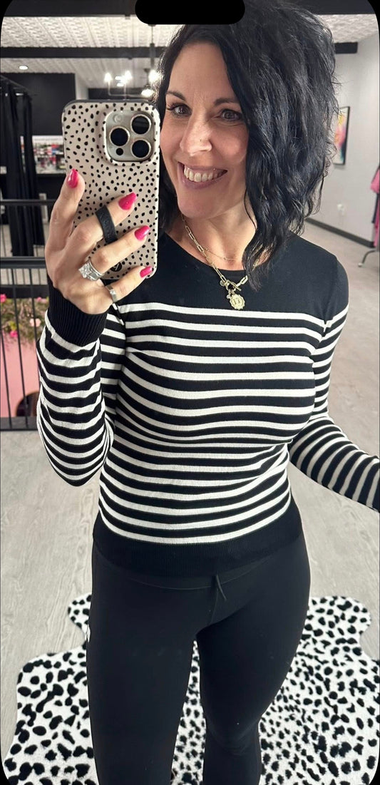 Striped Lightweight Sweater Top