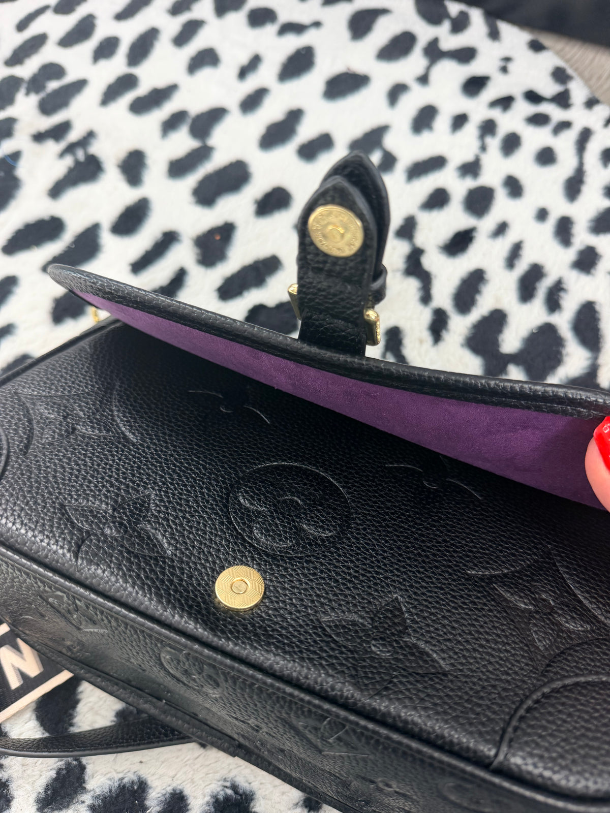 Black LV Upcycled Designer Crossbody Bag