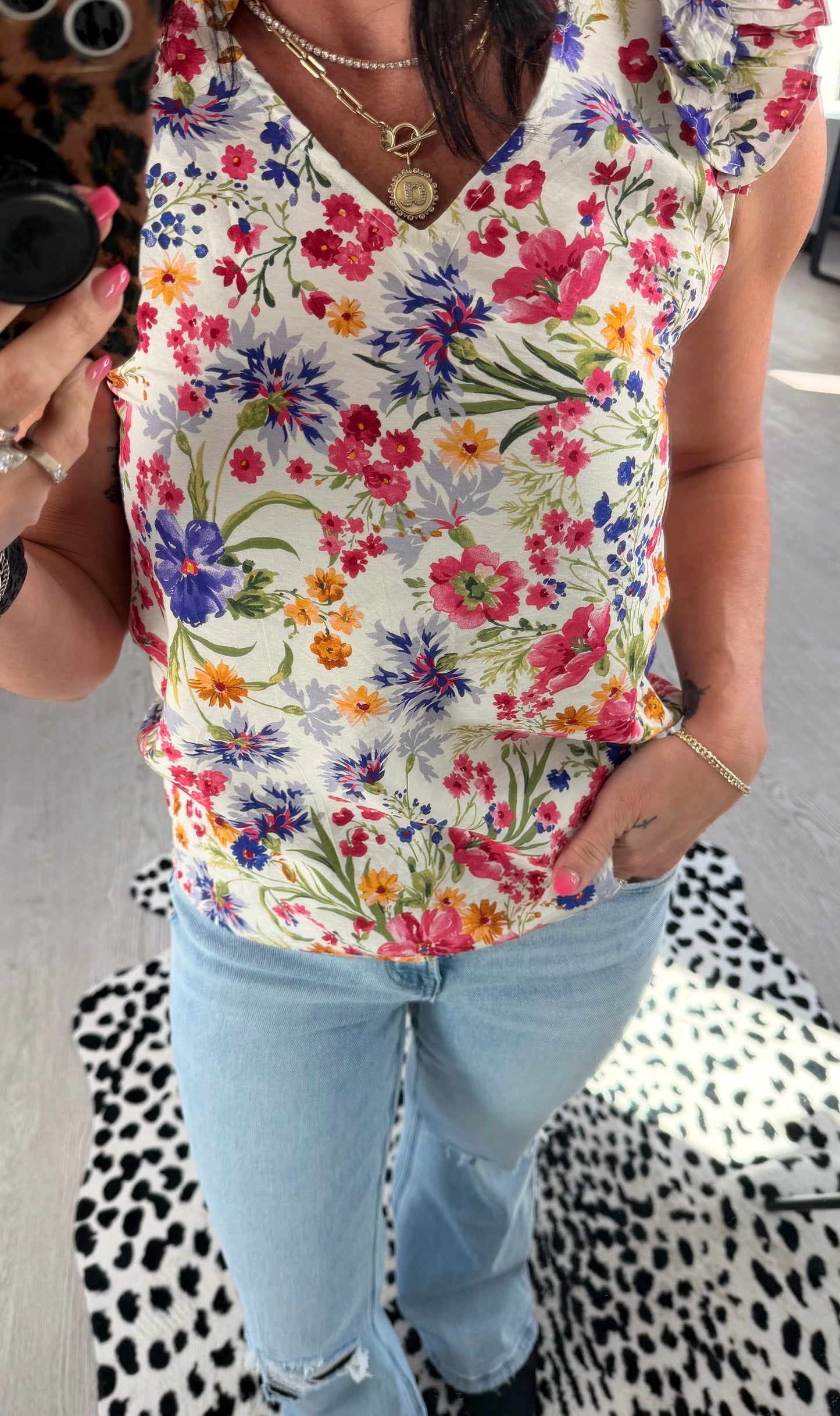 Vibrant Floral Dressy Top