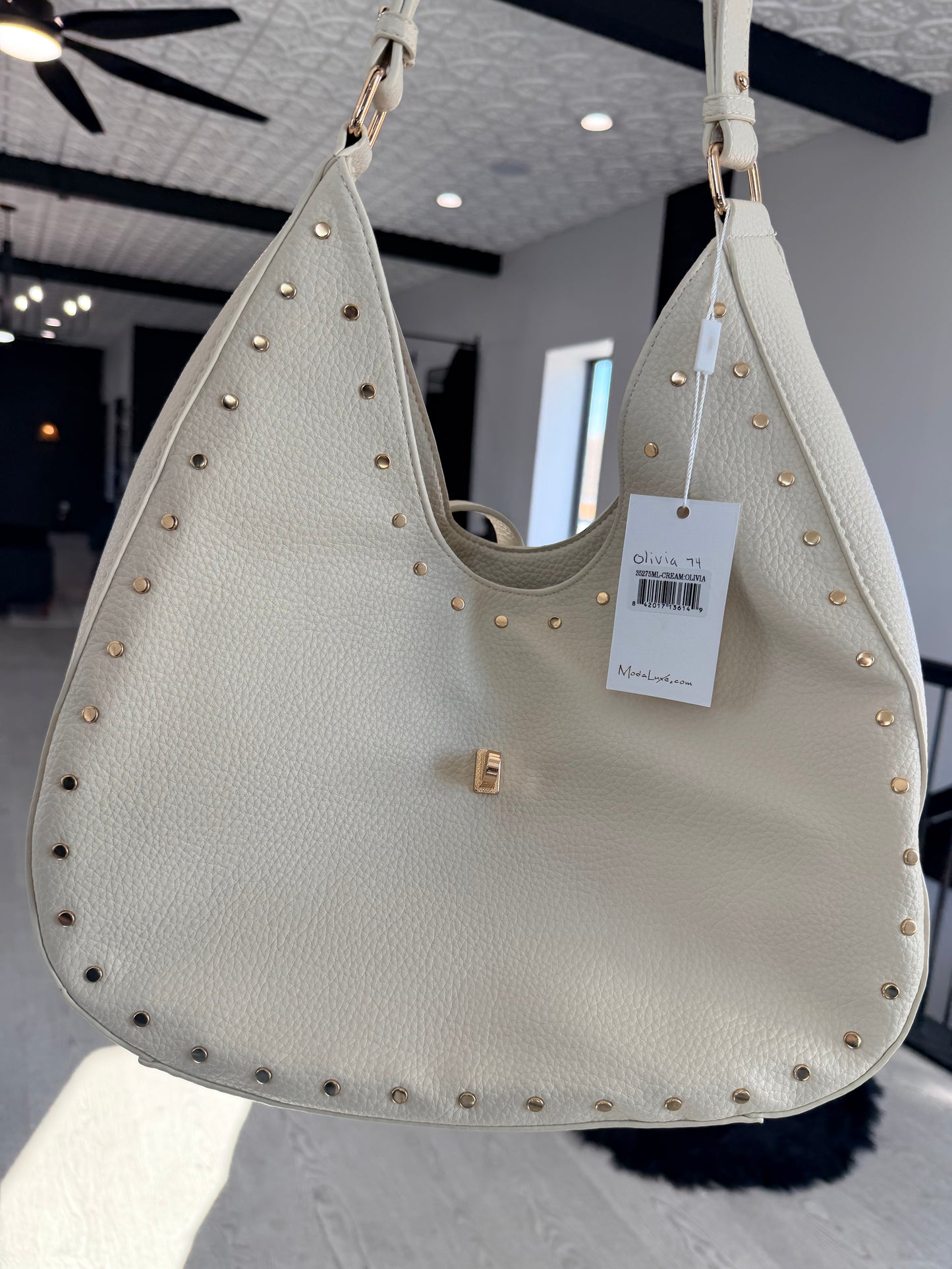 Olivia Studded Hobo Bag