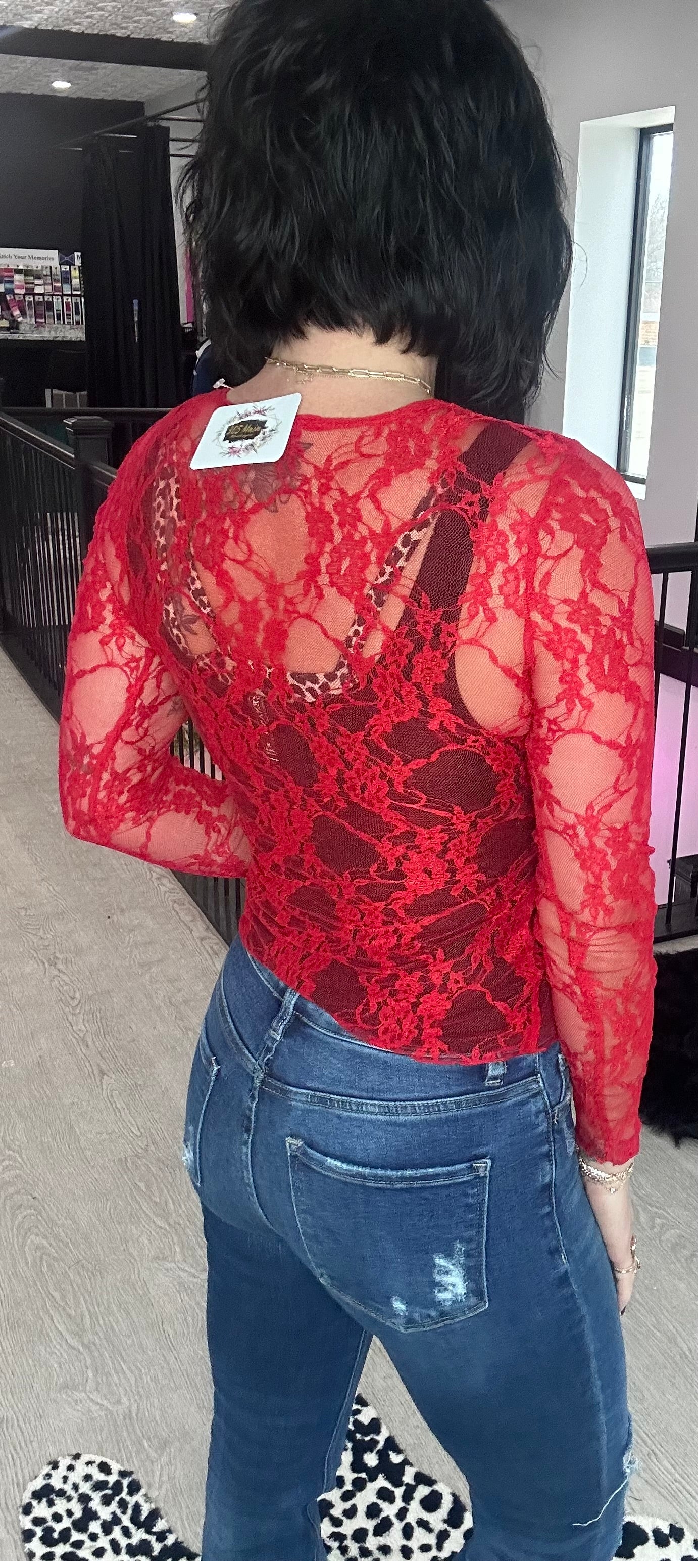 Red Lace Top