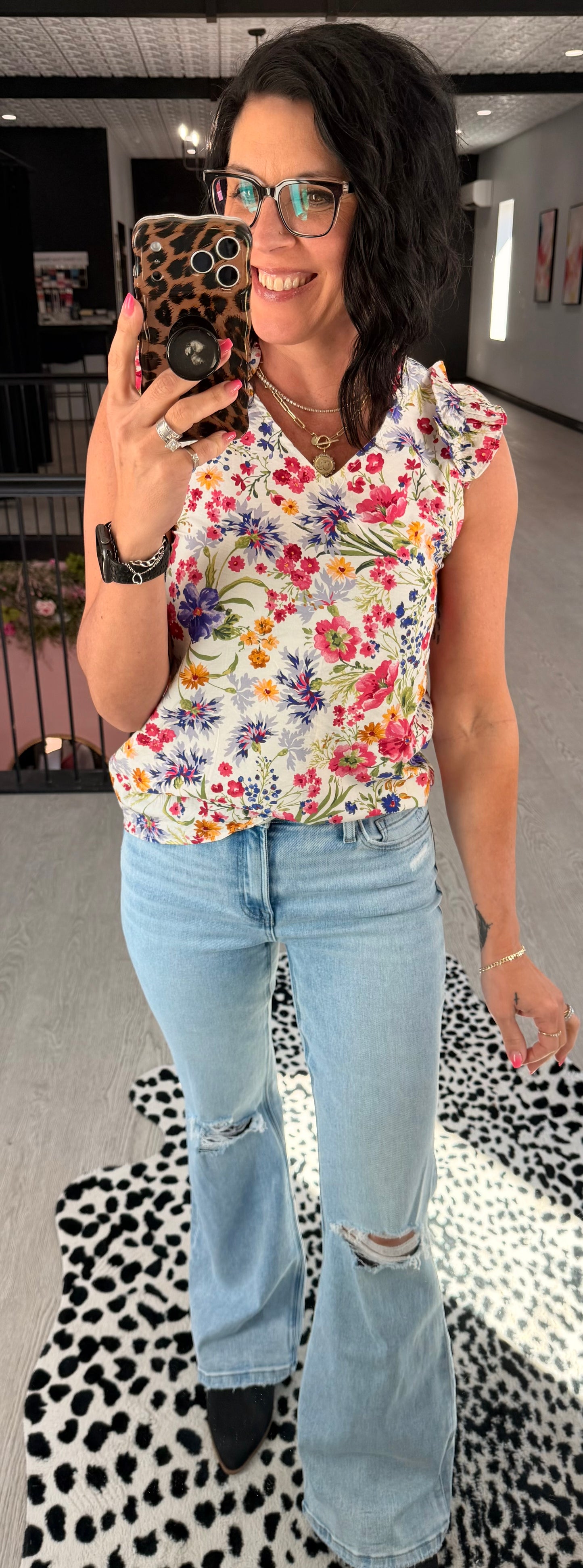 Vibrant Floral Dressy Top