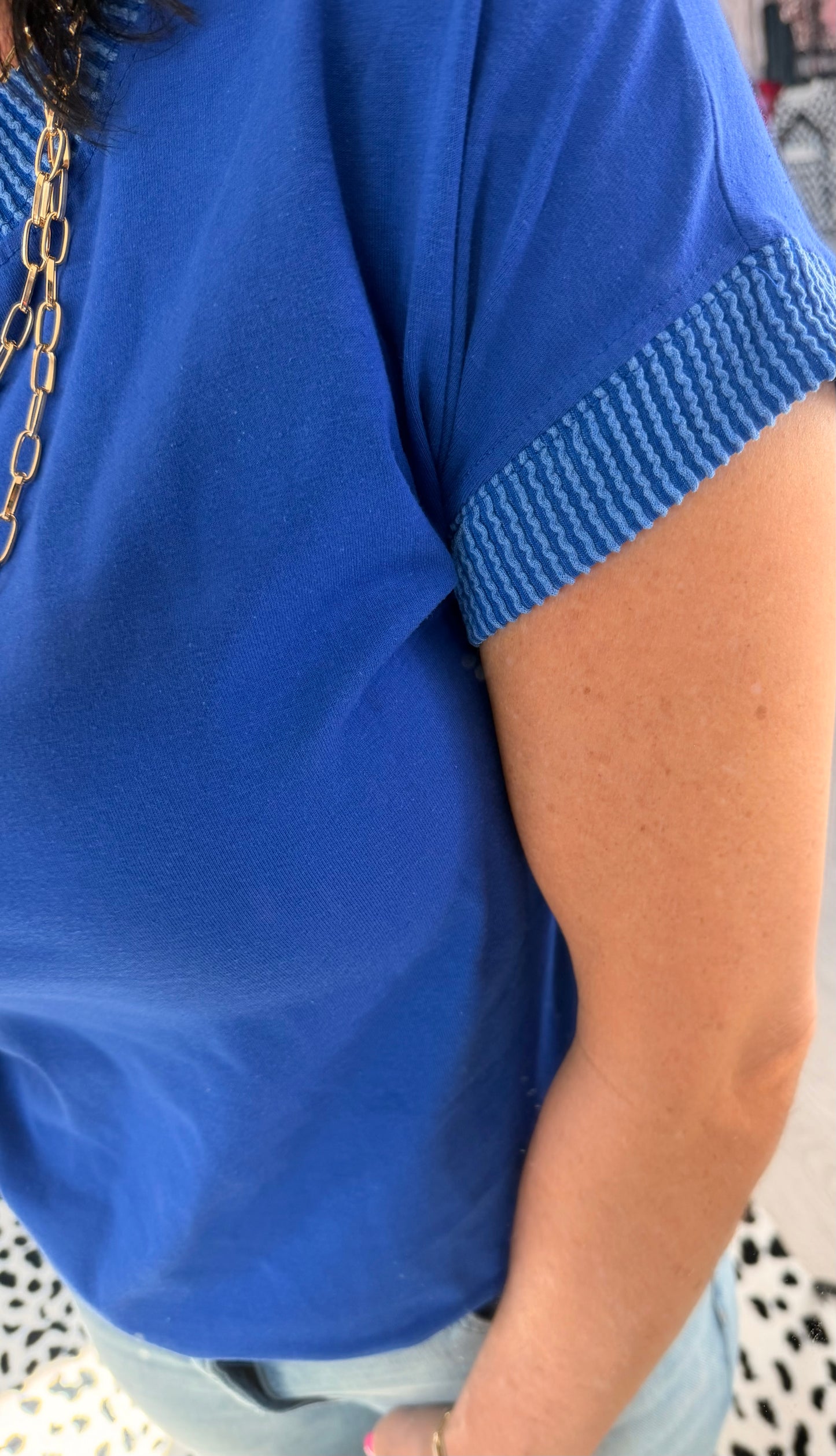 Casual Rib Trim Top