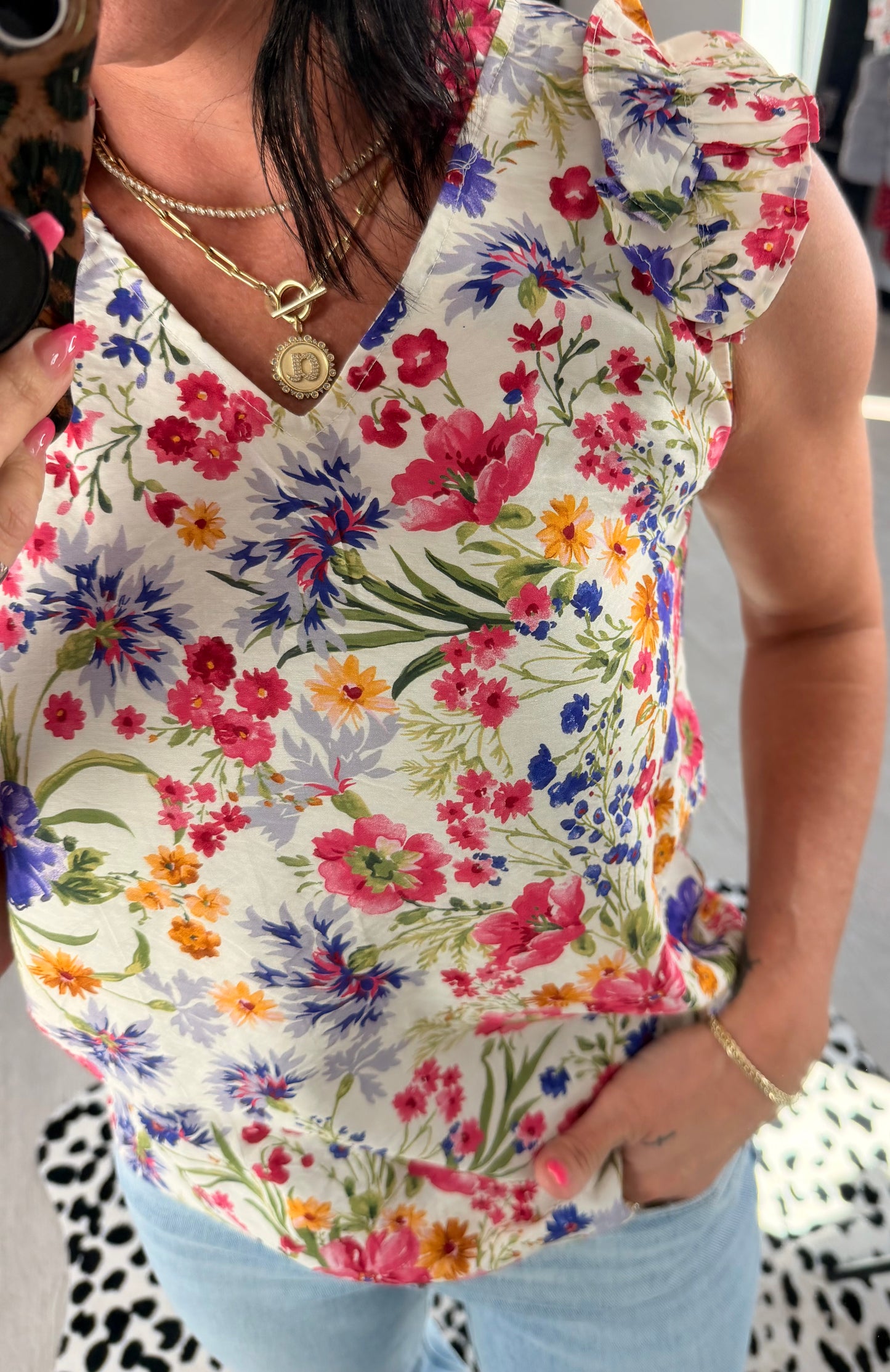Vibrant Floral Dressy Top