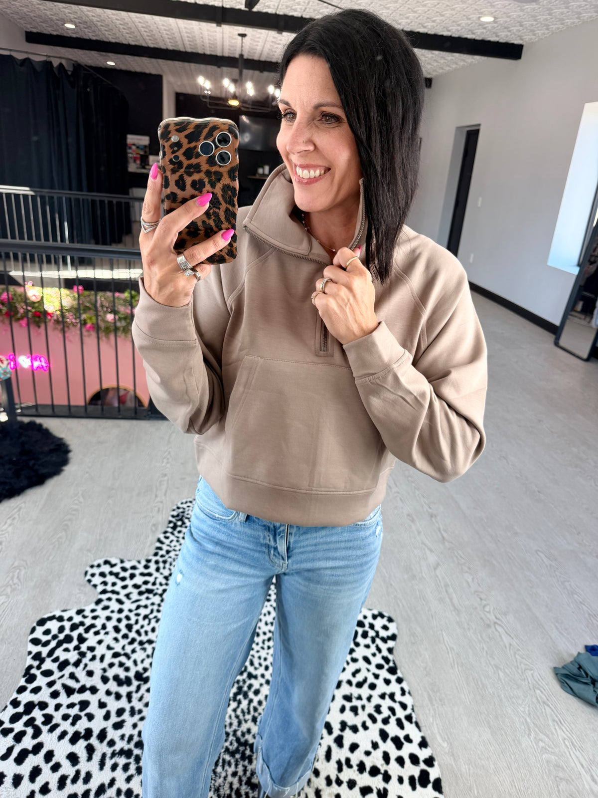 Kangaroo Pocket Half Zip