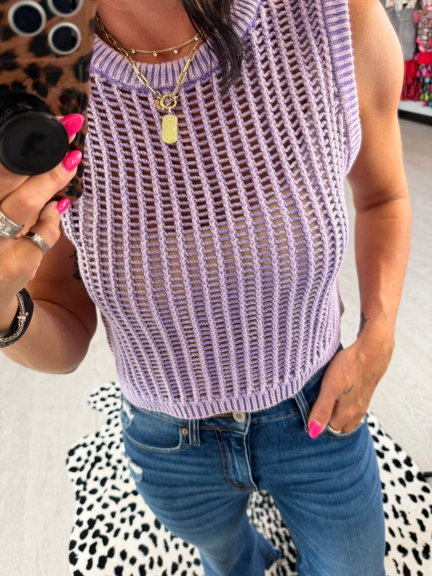 Fishnet Sweater Vest