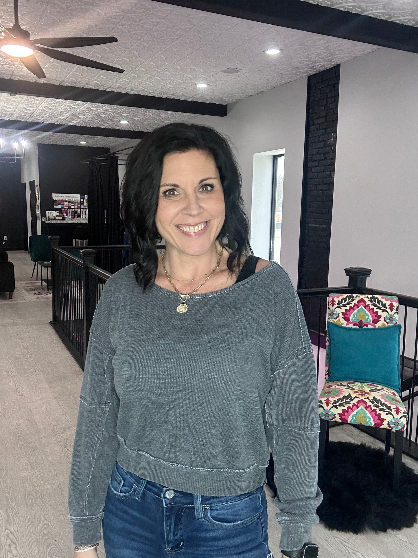 Mono B Pieced Waffle Top