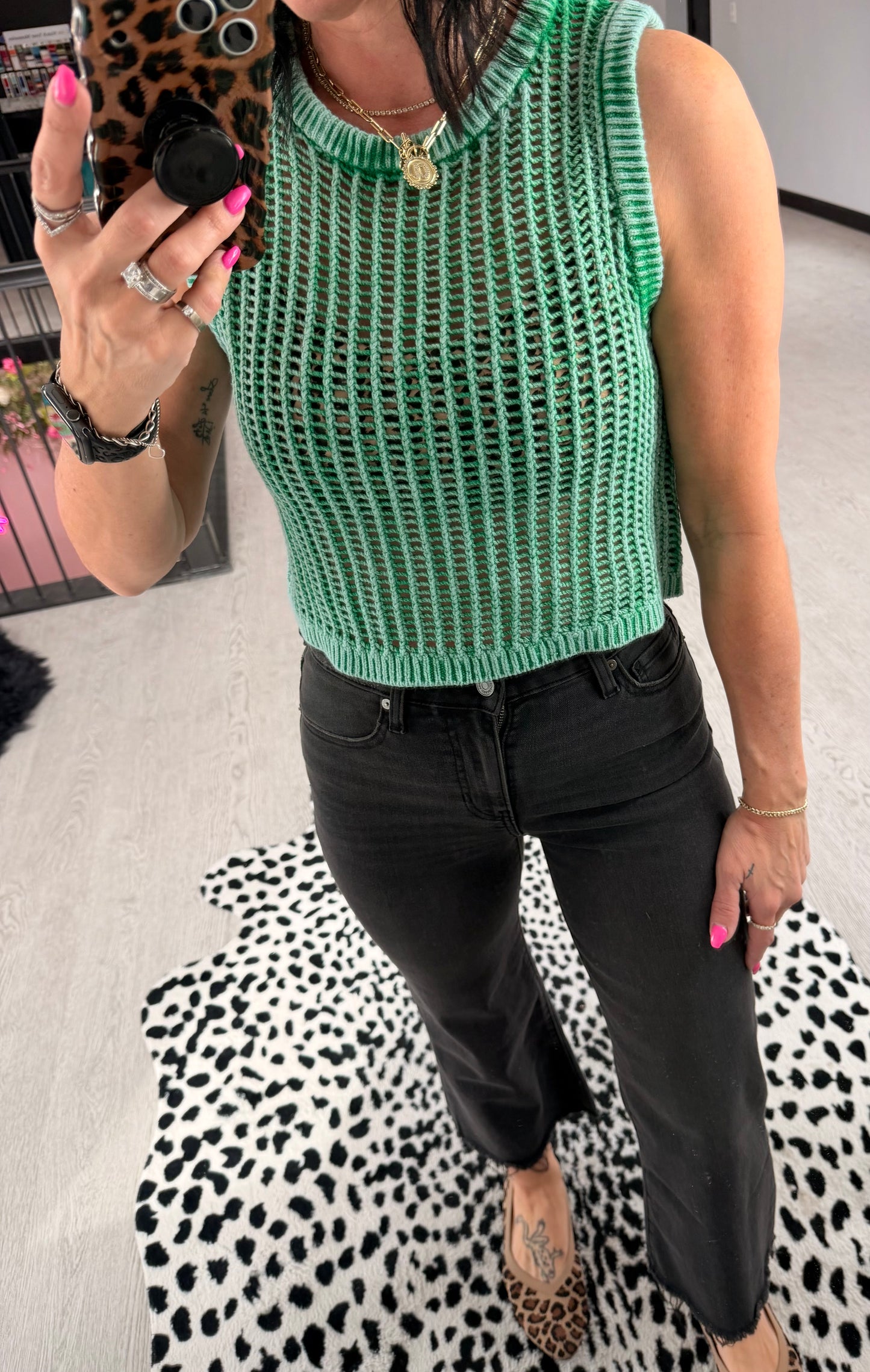 Fishnet Sweater Vest