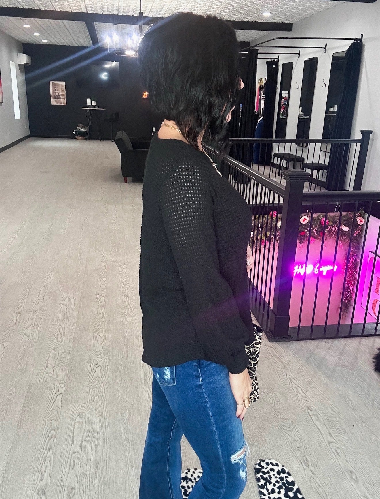 Waffle Puffed Sleeve Top