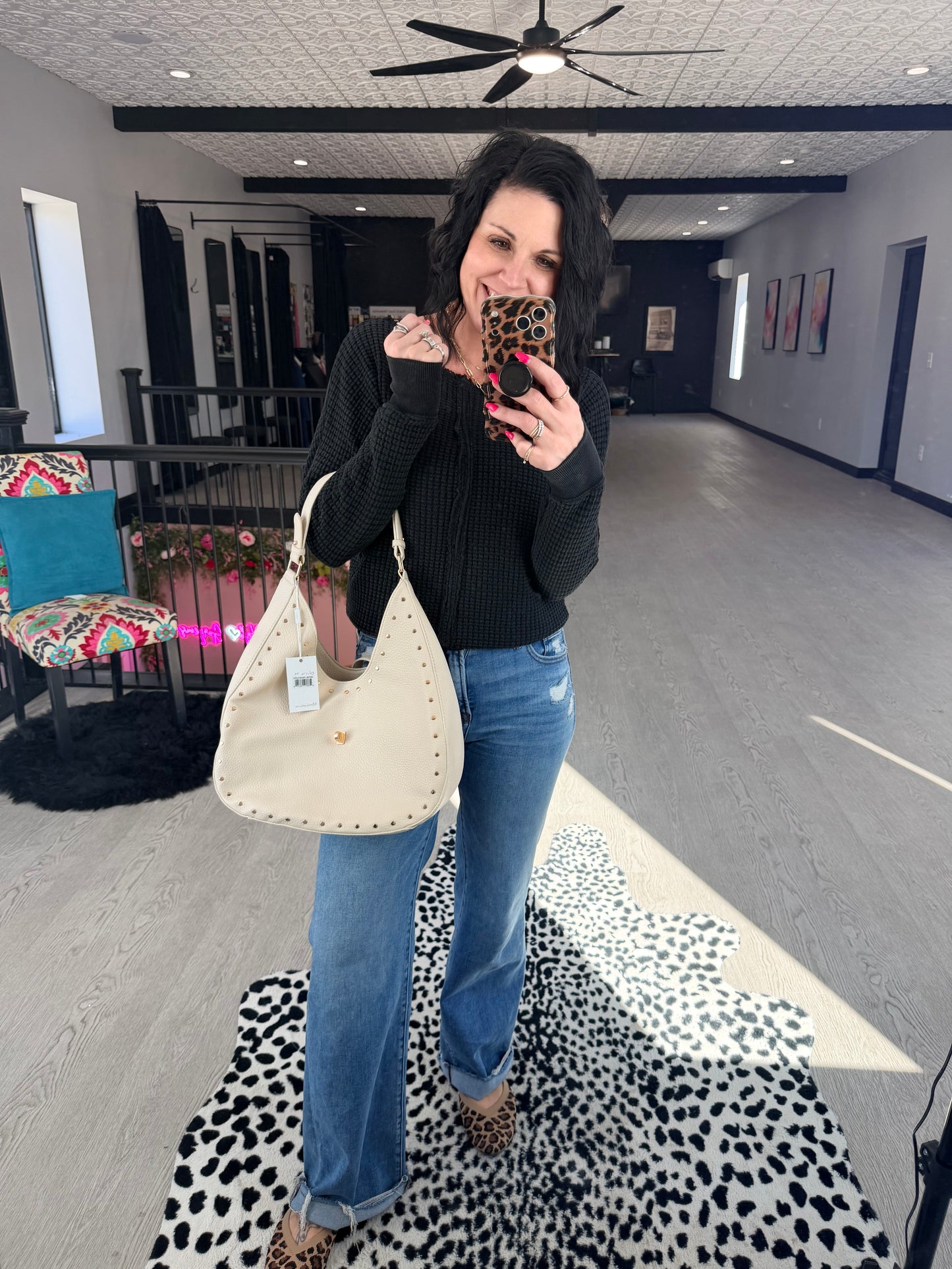 Olivia Studded Hobo Bag