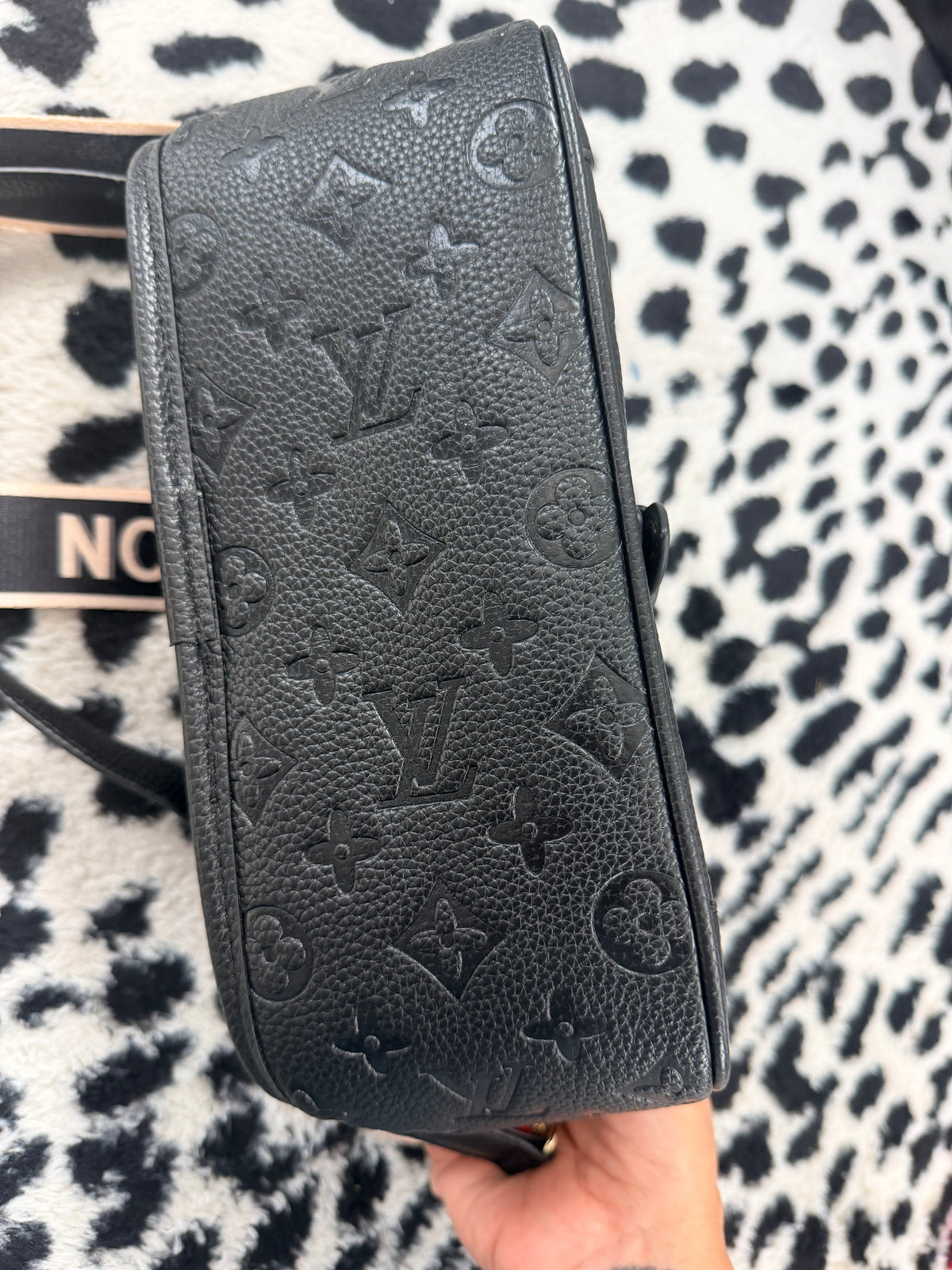 Black LV Upcycled Designer Crossbody Bag