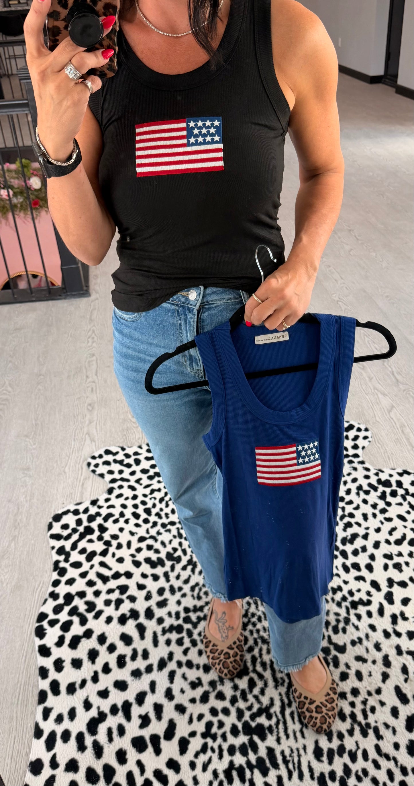 Ribbed American Flag Patch Tank