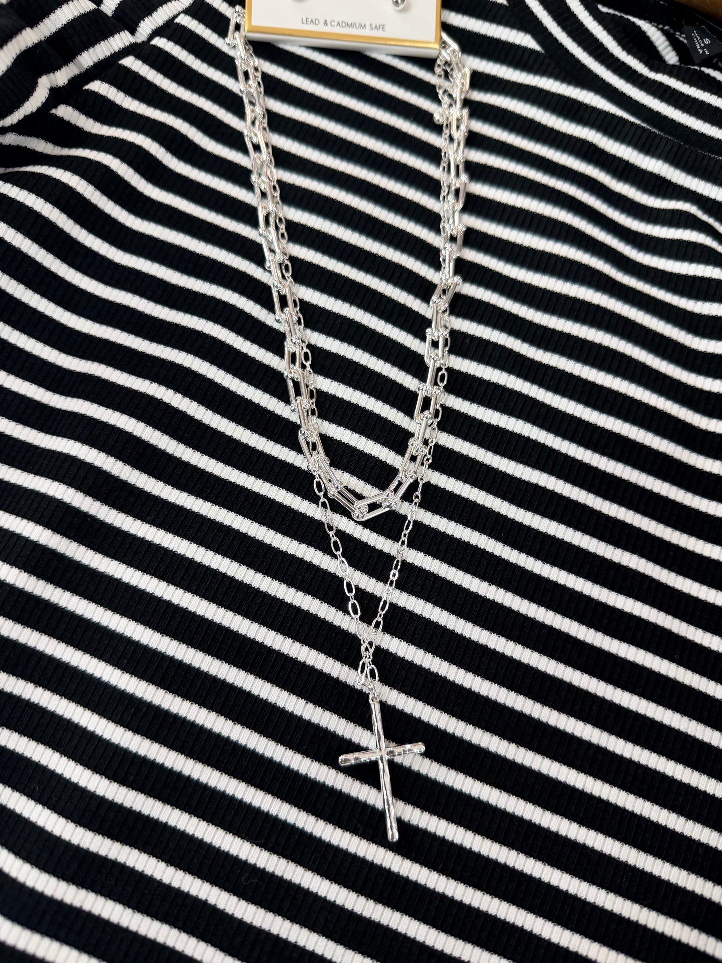 Stunning Double Cross Necklace