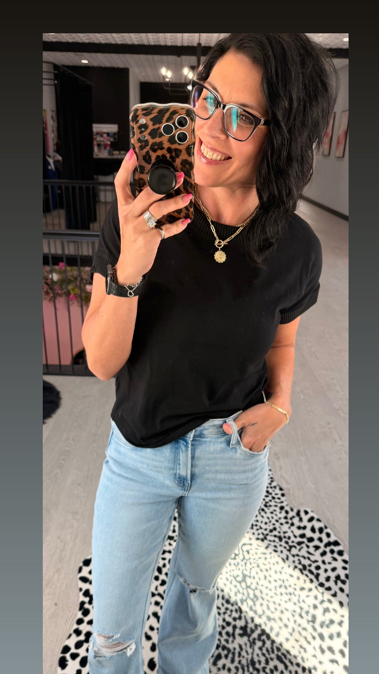 Casual Rib Trim Top
