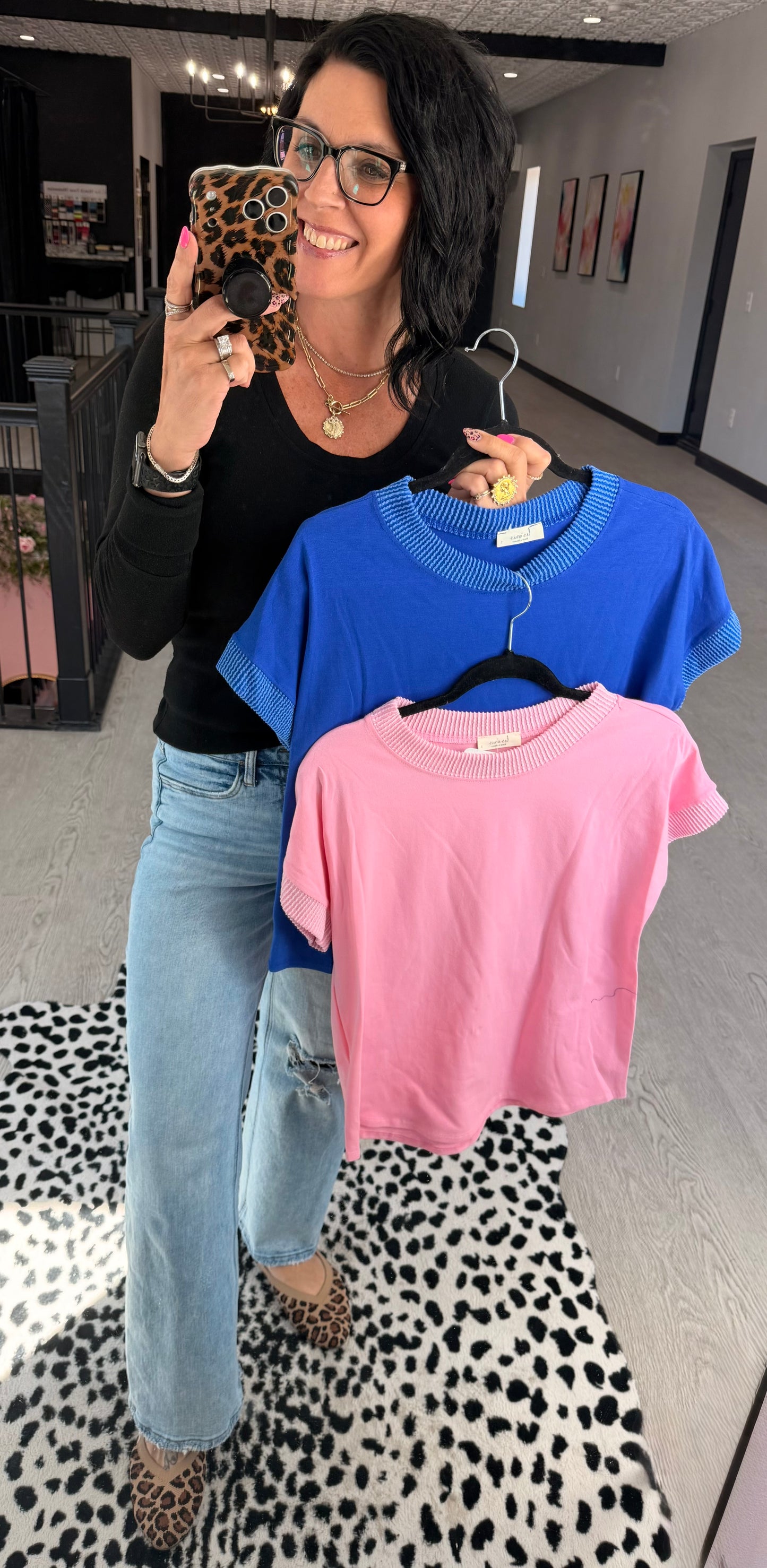 Casual Rib Trim Top