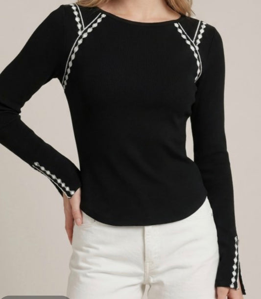 Black Beauty Lace Detail Top